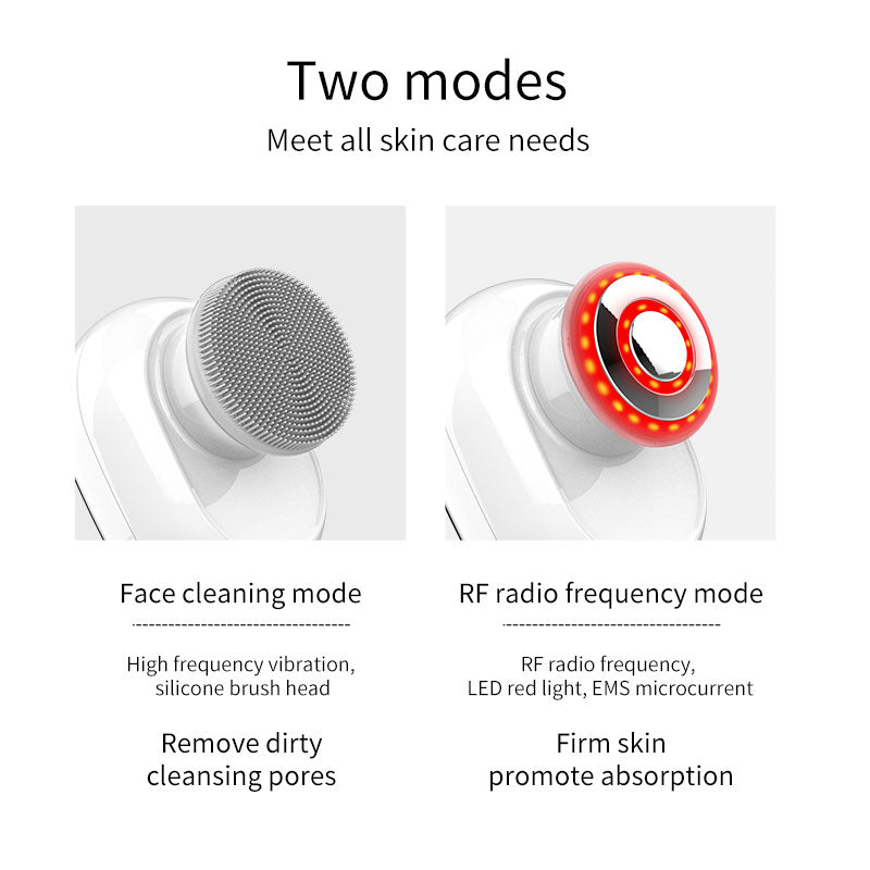 Mini household RF beauty instrument, cleaning instrument, skin silicone brush
