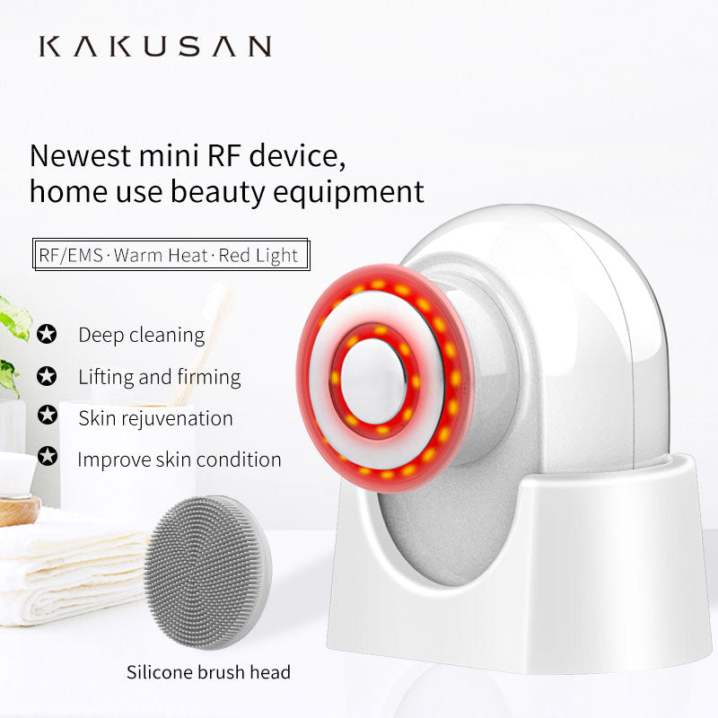 Mini household RF beauty instrument, cleaning instrument, skin silicone brush